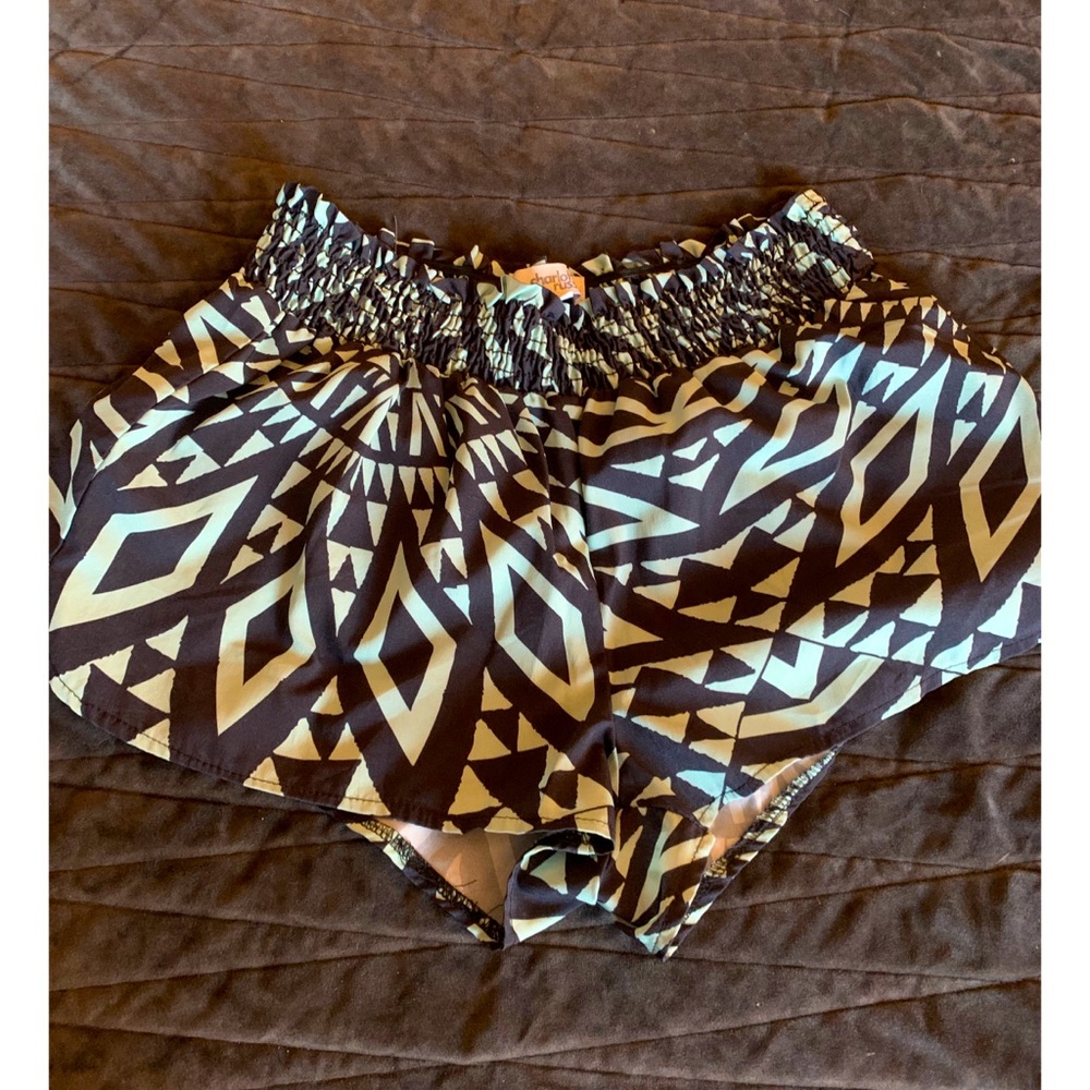 Teal and Black Aztec shorts